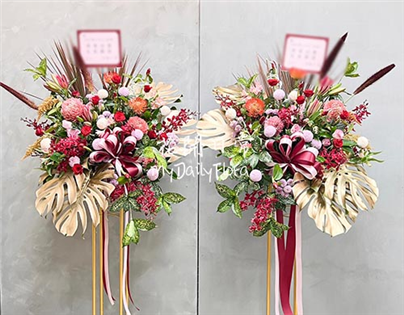 【高架花籃】紅色系開幕花籃
